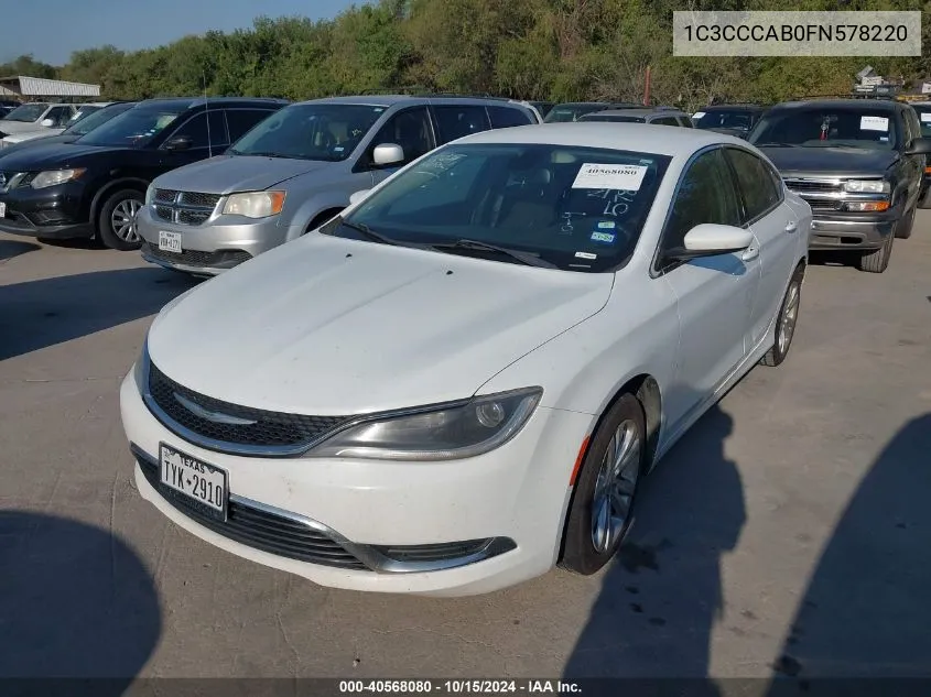 1C3CCCAB0FN578220 2015 Chrysler 200 Limited