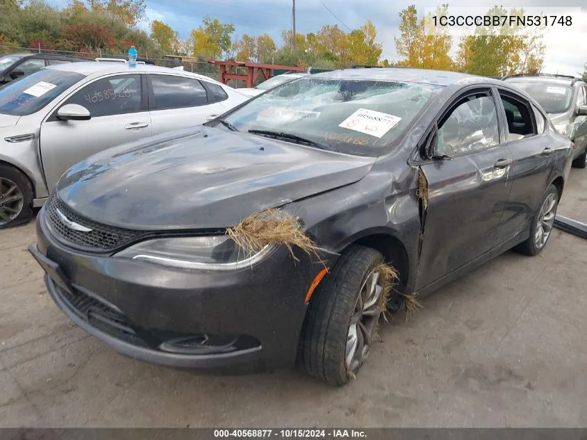 2015 Chrysler 200 S VIN: 1C3CCCBB7FN531748 Lot: 40568877