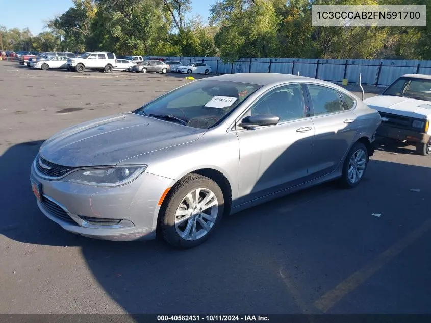 2015 Chrysler 200 Limited VIN: 1C3CCCAB2FN591700 Lot: 40582431