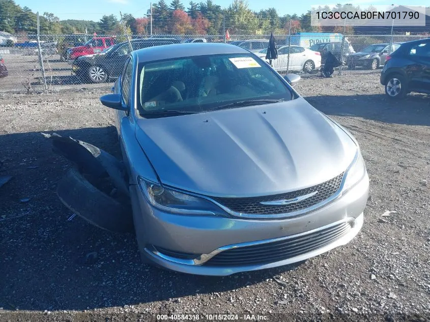 2015 Chrysler 200 Limited VIN: 1C3CCCAB0FN701790 Lot: 40584318