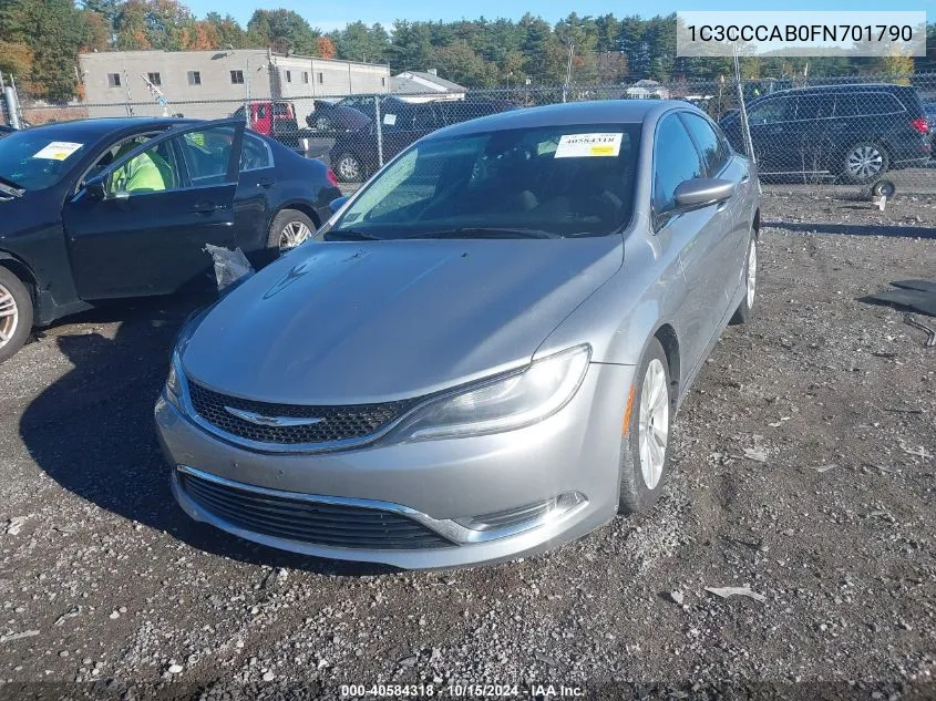 2015 Chrysler 200 Limited VIN: 1C3CCCAB0FN701790 Lot: 40584318