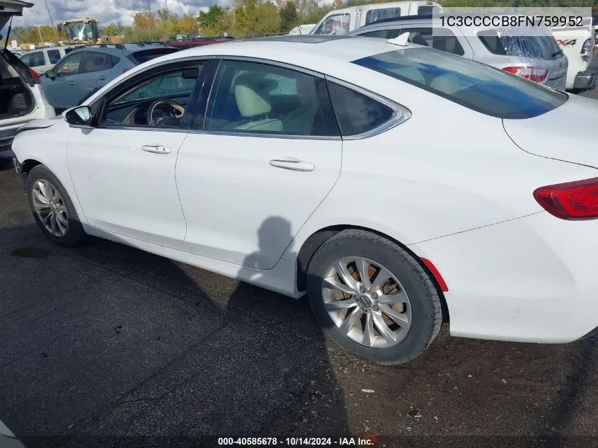 2015 Chrysler 200 C VIN: 1C3CCCCB8FN759952 Lot: 40585678