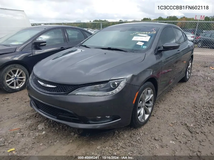 2015 Chrysler 200 S VIN: 1C3CCCBB1FN602118 Lot: 40595391