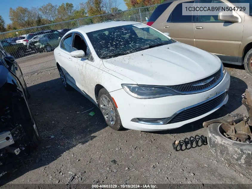 2015 Chrysler 200 Limited VIN: 1C3CCCAB9FN504729 Lot: 40603329