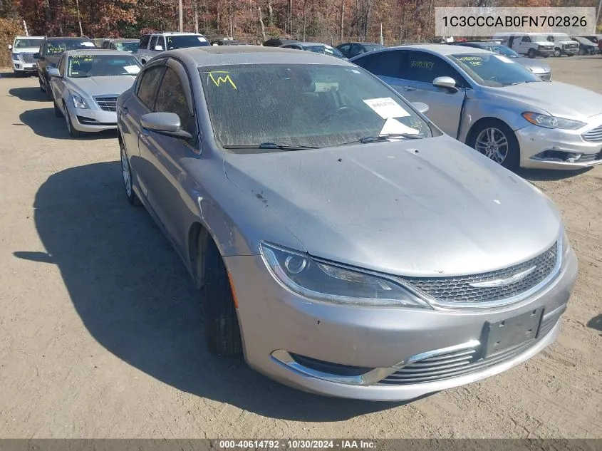 2015 Chrysler 200 Limited VIN: 1C3CCCAB0FN702826 Lot: 40614792