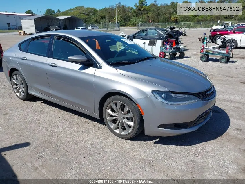 2015 Chrysler 200 S VIN: 1C3CCCBB8FN647802 Lot: 40617163