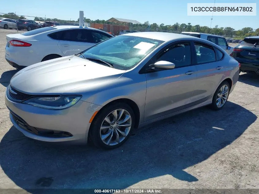 2015 Chrysler 200 S VIN: 1C3CCCBB8FN647802 Lot: 40617163