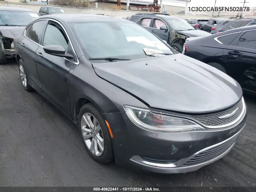 2015 Chrysler 200 Limited VIN: 1C3CCCAB5FN502878 Lot: 40622441