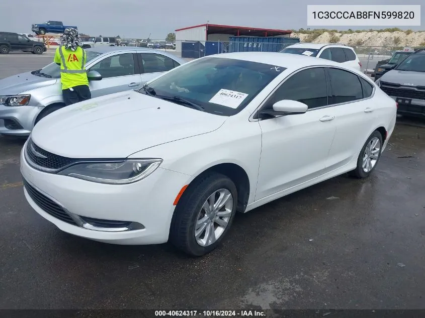 2015 Chrysler 200 Limited VIN: 1C3CCCAB8FN599820 Lot: 40624317