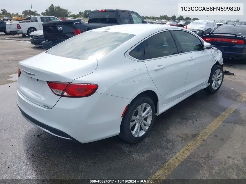 2015 Chrysler 200 Limited VIN: 1C3CCCAB8FN599820 Lot: 40624317