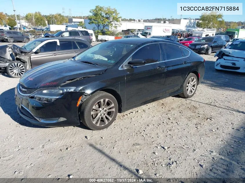 2015 Chrysler 200 Limited VIN: 1C3CCCAB2FN715884 Lot: 40627052