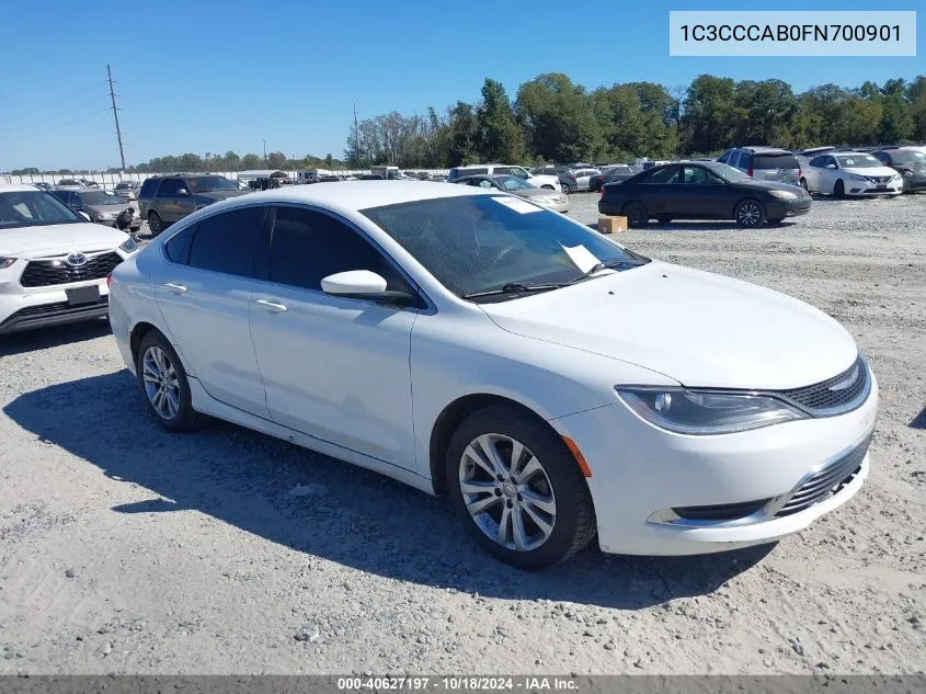 2015 Chrysler 200 Limited VIN: 1C3CCCAB0FN700901 Lot: 40627197