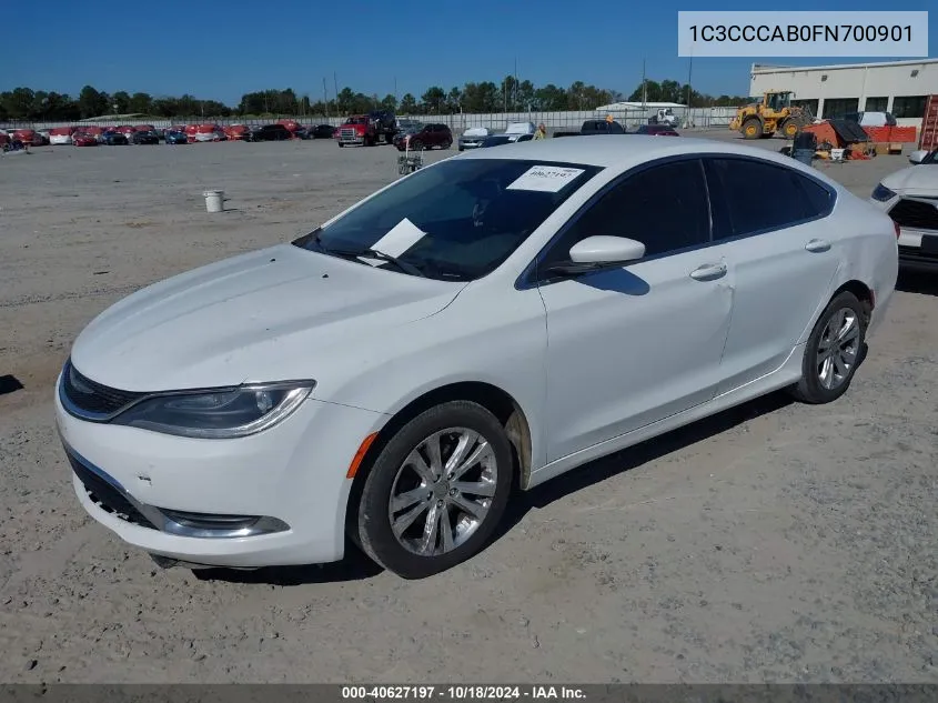 2015 Chrysler 200 Limited VIN: 1C3CCCAB0FN700901 Lot: 40627197