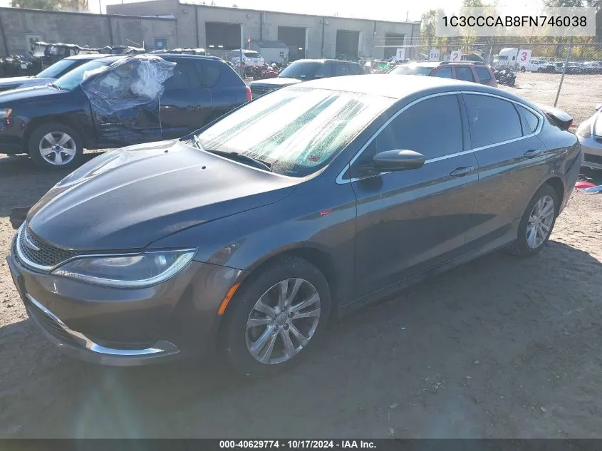 2015 Chrysler 200 Limited VIN: 1C3CCCAB8FN746038 Lot: 40629774