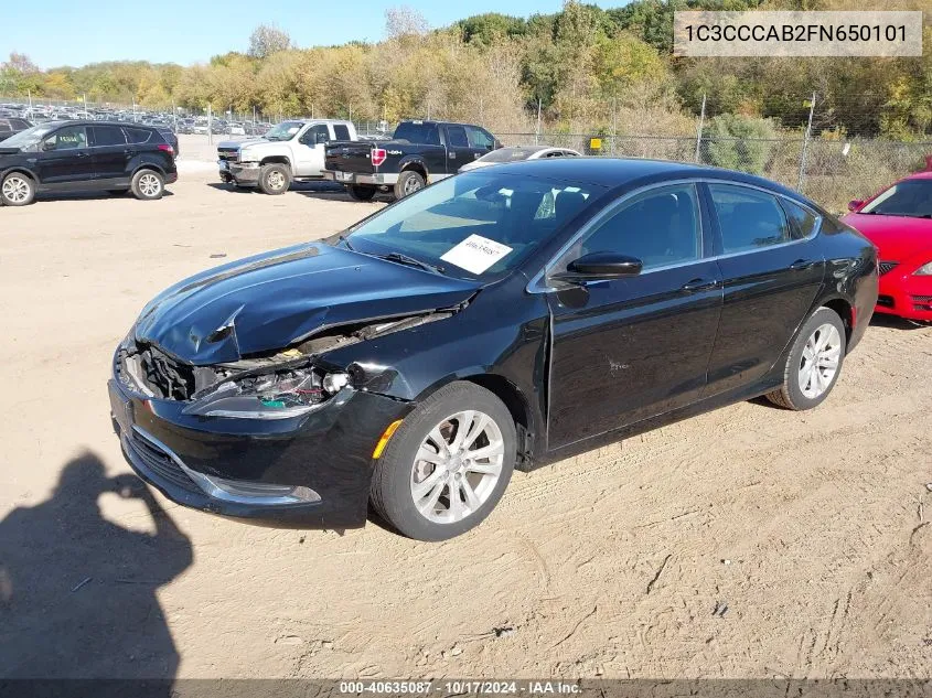 2015 Chrysler 200 Limited VIN: 1C3CCCAB2FN650101 Lot: 40635087