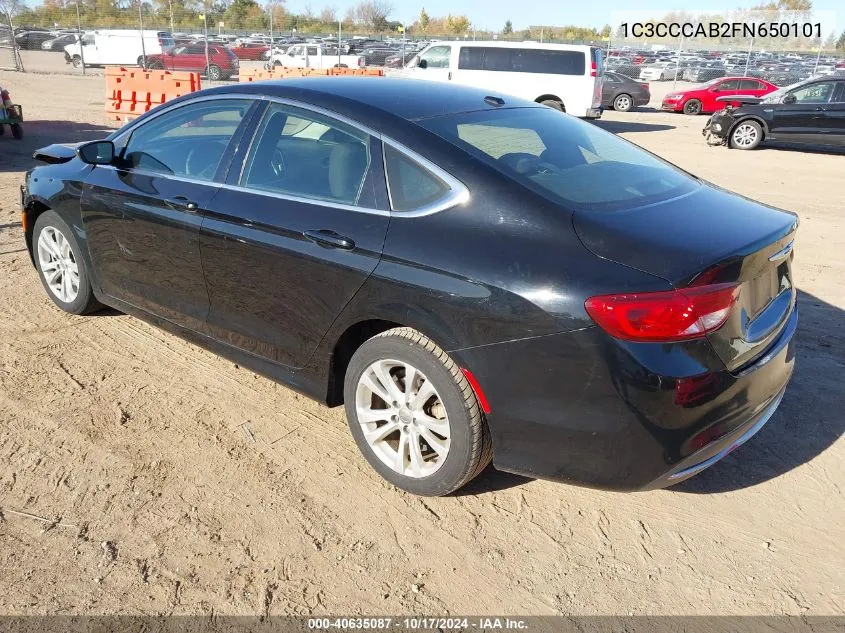 2015 Chrysler 200 Limited VIN: 1C3CCCAB2FN650101 Lot: 40635087