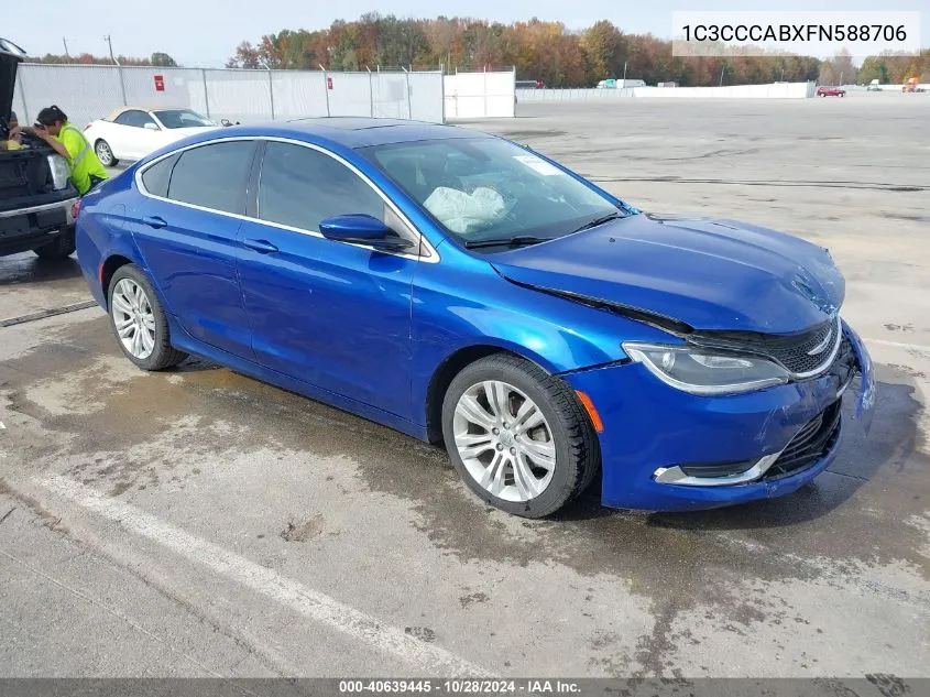 2015 Chrysler 200 Limited VIN: 1C3CCCABXFN588706 Lot: 40639445