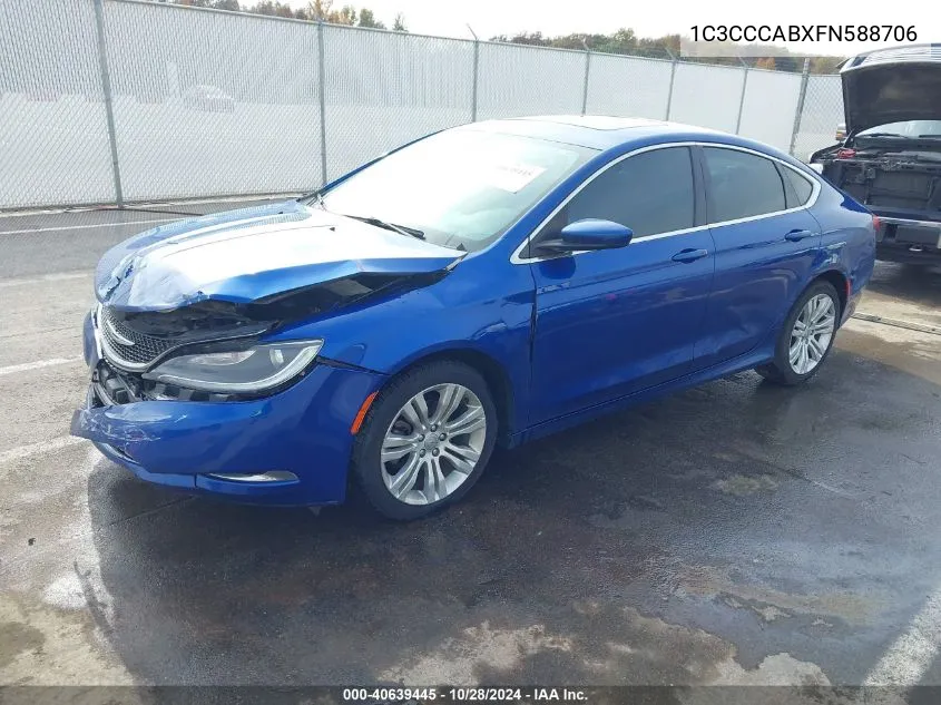 2015 Chrysler 200 Limited VIN: 1C3CCCABXFN588706 Lot: 40639445