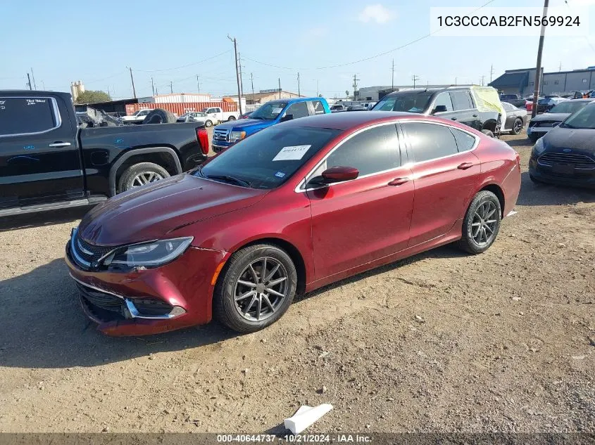 2015 Chrysler 200 Limited VIN: 1C3CCCAB2FN569924 Lot: 40644737