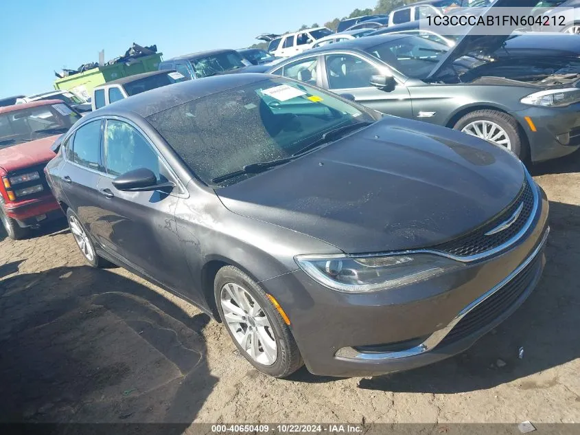 2015 Chrysler 200 Limited VIN: 1C3CCCAB1FN604212 Lot: 40650409