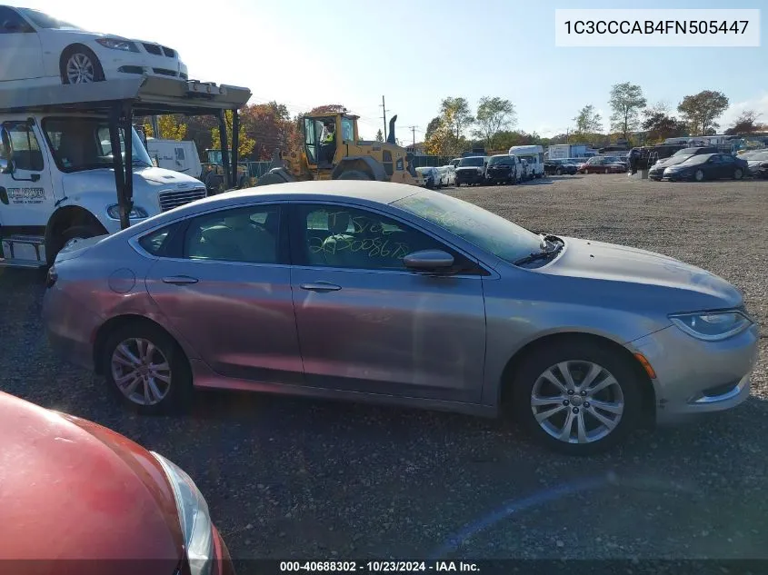 2015 Chrysler 200 Limited VIN: 1C3CCCAB4FN505447 Lot: 40688302