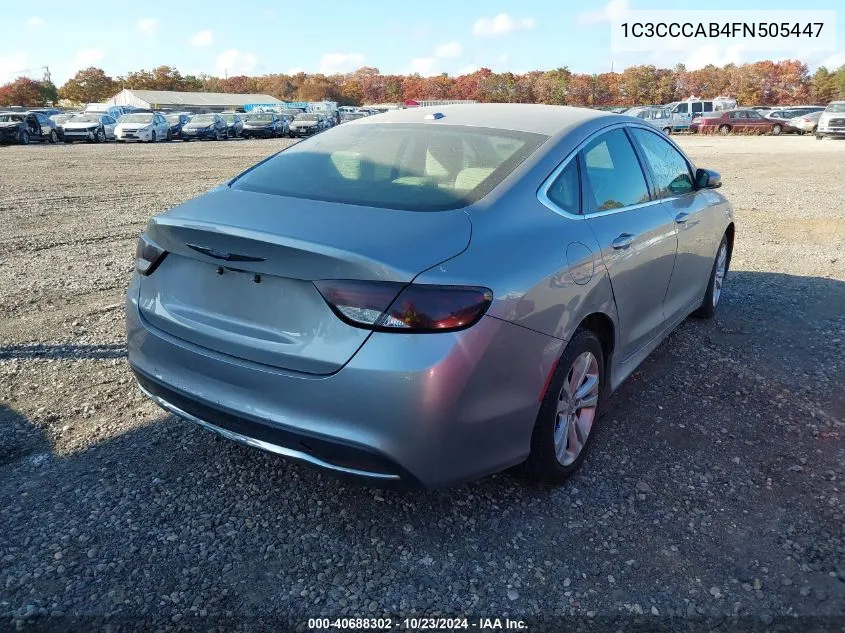 2015 Chrysler 200 Limited VIN: 1C3CCCAB4FN505447 Lot: 40688302