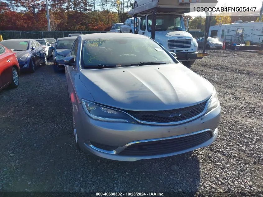 2015 Chrysler 200 Limited VIN: 1C3CCCAB4FN505447 Lot: 40688302