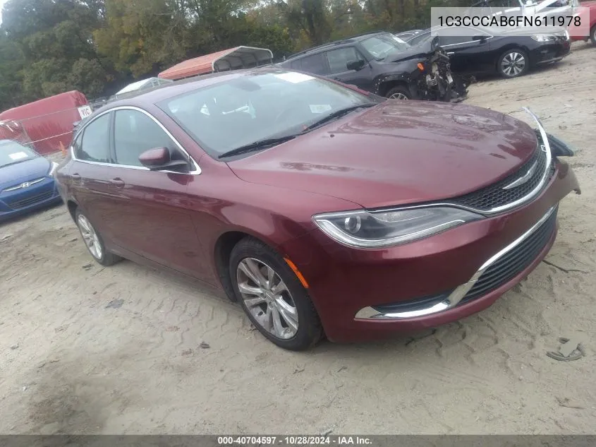 2015 Chrysler 200 Limited VIN: 1C3CCCAB6FN611978 Lot: 40704597