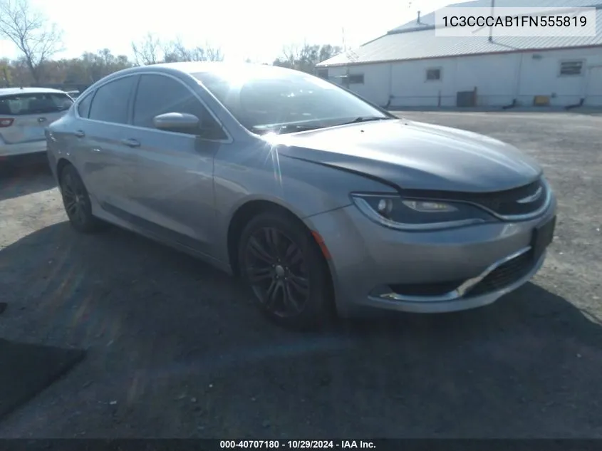 2015 Chrysler 200 Limited VIN: 1C3CCCAB1FN555819 Lot: 40707180