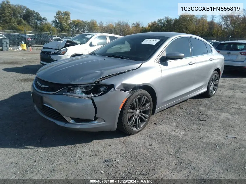 2015 Chrysler 200 Limited VIN: 1C3CCCAB1FN555819 Lot: 40707180