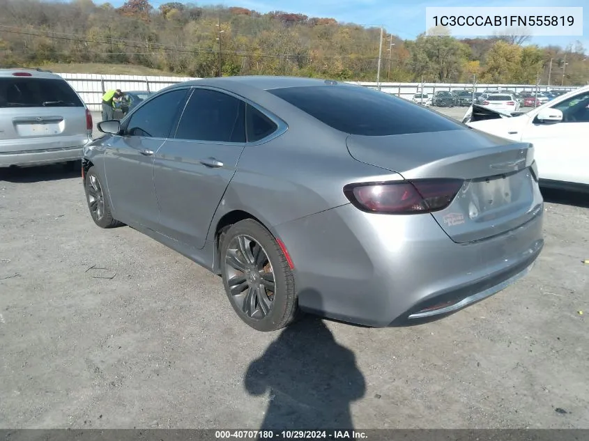 2015 Chrysler 200 Limited VIN: 1C3CCCAB1FN555819 Lot: 40707180