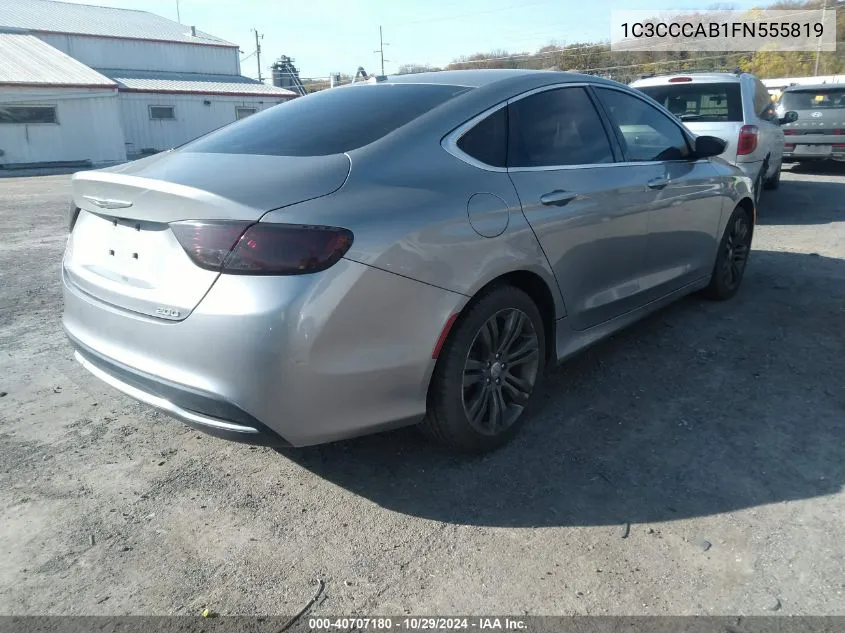 2015 Chrysler 200 Limited VIN: 1C3CCCAB1FN555819 Lot: 40707180