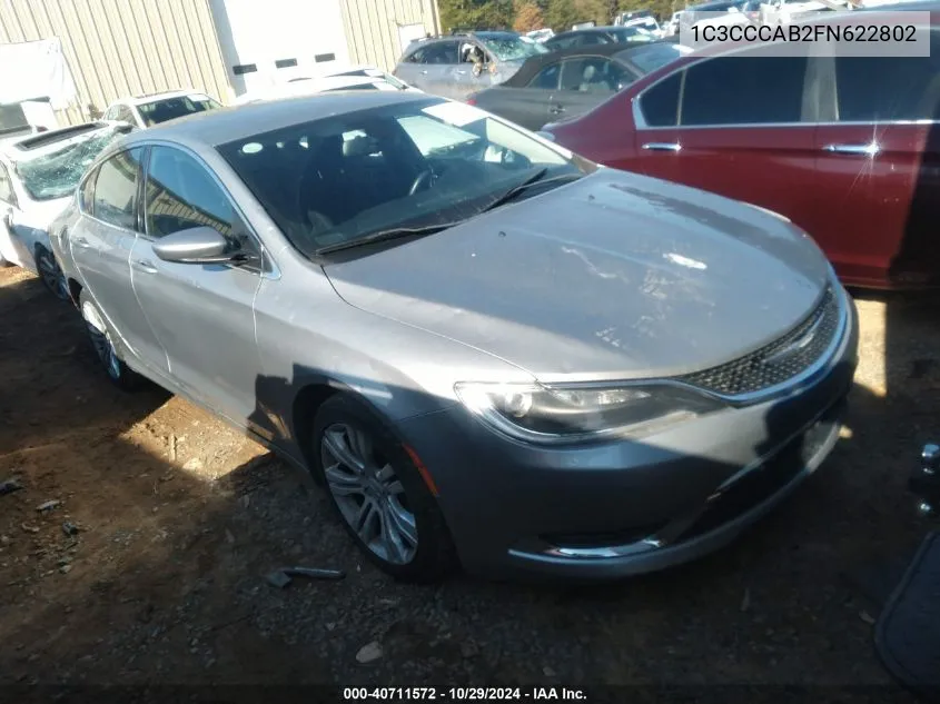 2015 Chrysler 200 Limited VIN: 1C3CCCAB2FN622802 Lot: 40711572