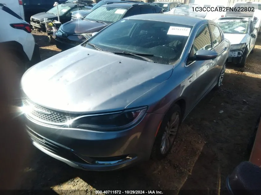 2015 Chrysler 200 Limited VIN: 1C3CCCAB2FN622802 Lot: 40711572