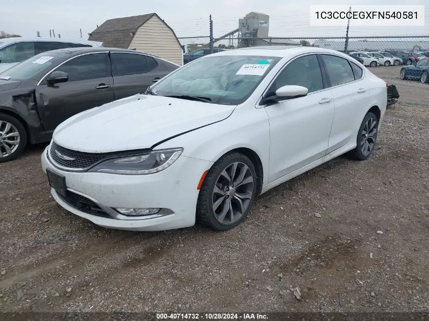 2015 Chrysler 200 C VIN: 1C3CCCEGXFN540581 Lot: 40714732