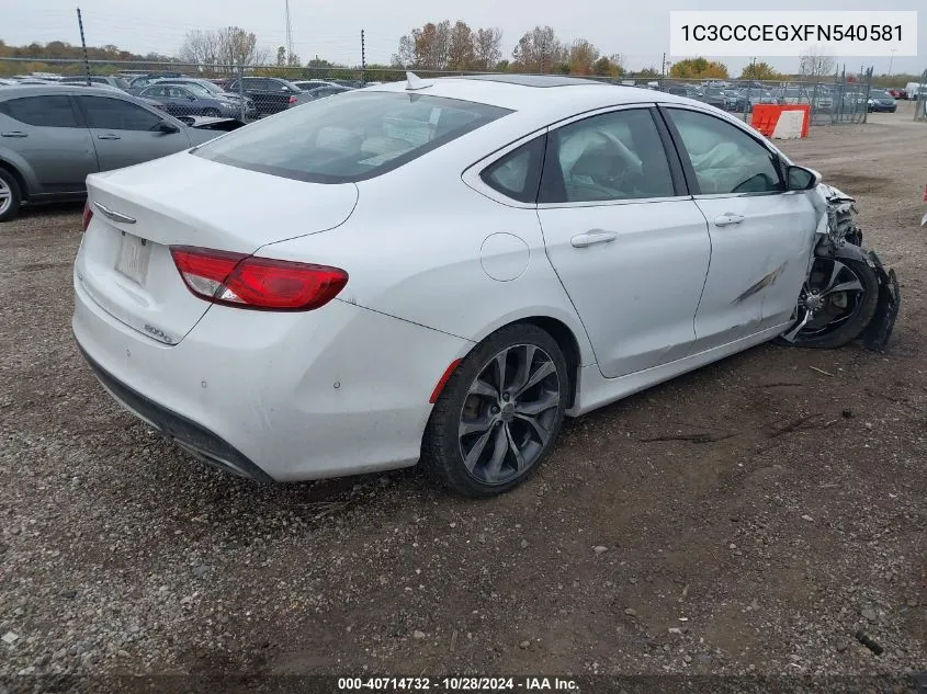 2015 Chrysler 200 C VIN: 1C3CCCEGXFN540581 Lot: 40714732