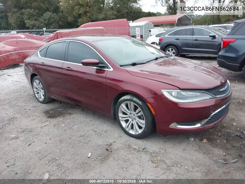 2015 Chrysler 200 Limited VIN: 1C3CCCAB6FN562684 Lot: 40722510