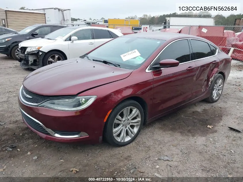 2015 Chrysler 200 Limited VIN: 1C3CCCAB6FN562684 Lot: 40722510