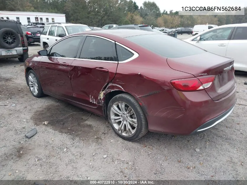 2015 Chrysler 200 Limited VIN: 1C3CCCAB6FN562684 Lot: 40722510