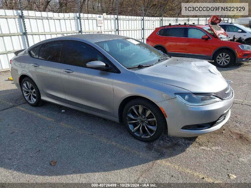 2015 Chrysler 200 S VIN: 1C3CCCDG9FN522929 Lot: 40726499