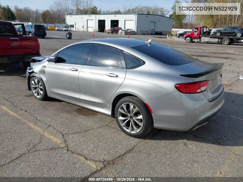 2015 Chrysler 200 S VIN: 1C3CCCDG9FN522929 Lot: 40726499