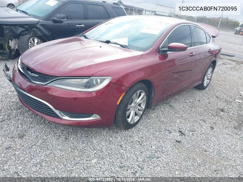 2015 Chrysler 200 Limited VIN: 1C3CCCAB0FN720095 Lot: 40737582