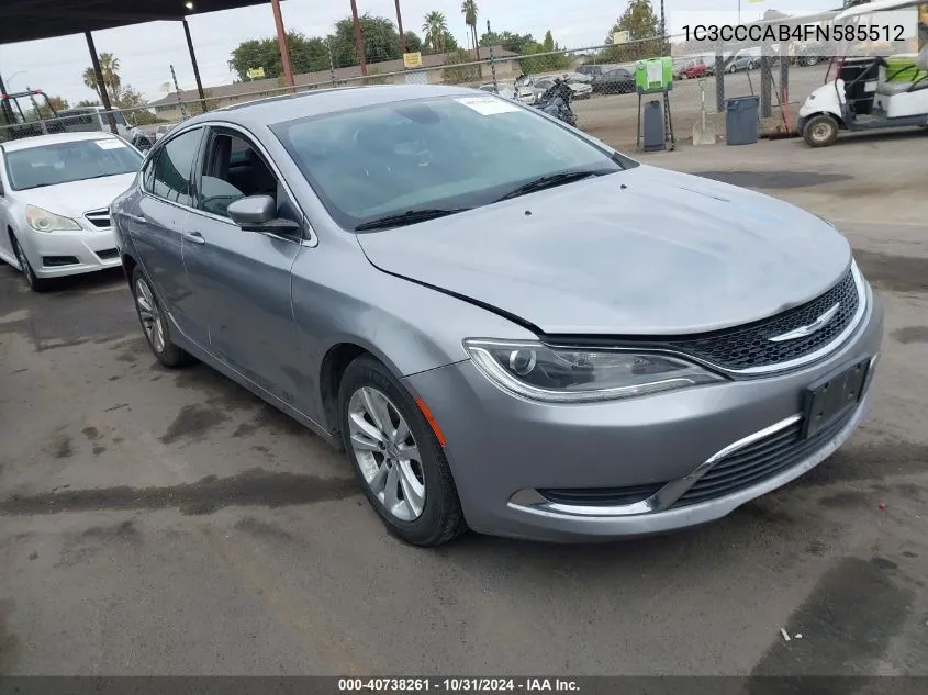 2015 Chrysler 200 Limited VIN: 1C3CCCAB4FN585512 Lot: 40738261