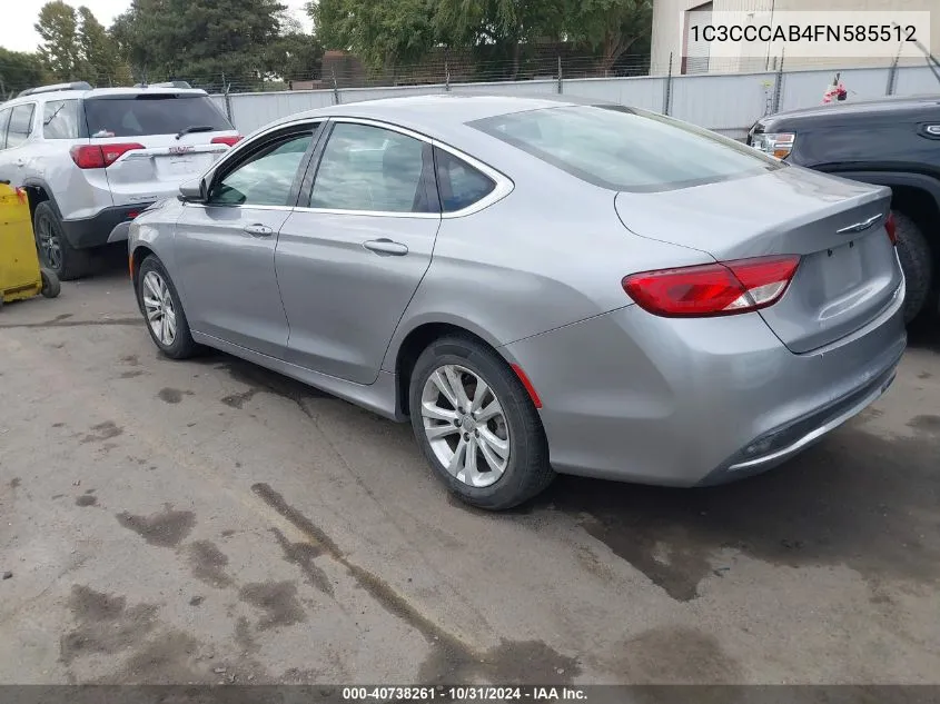 2015 Chrysler 200 Limited VIN: 1C3CCCAB4FN585512 Lot: 40738261