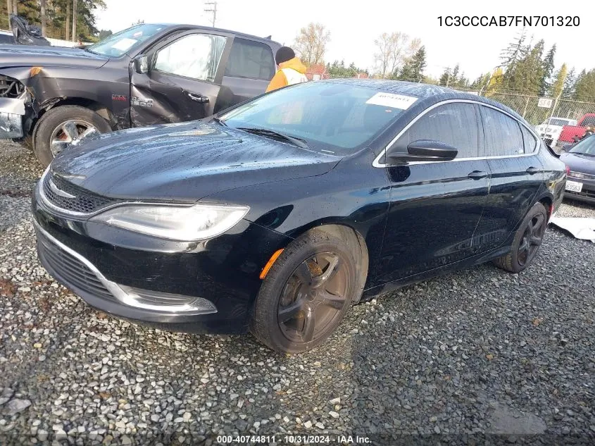 2015 Chrysler 200 Limited VIN: 1C3CCCAB7FN701320 Lot: 40744811