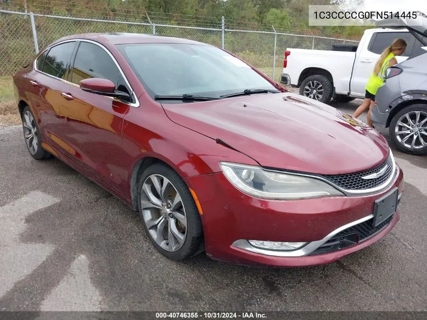 2015 Chrysler 200 C VIN: 1C3CCCCG0FN514445 Lot: 40746355