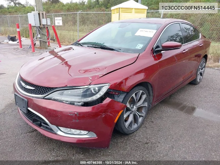 2015 Chrysler 200 C VIN: 1C3CCCCG0FN514445 Lot: 40746355