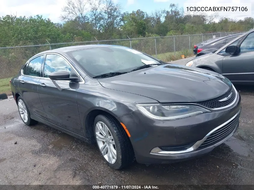 2015 Chrysler 200 Limited VIN: 1C3CCCABXFN757106 Lot: 40771879