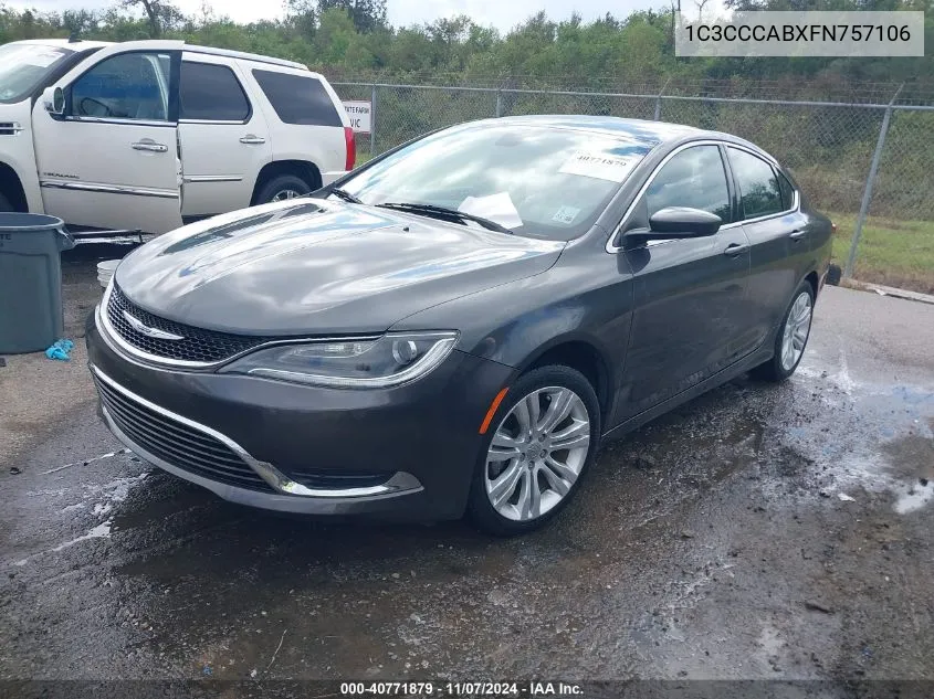 2015 Chrysler 200 Limited VIN: 1C3CCCABXFN757106 Lot: 40771879