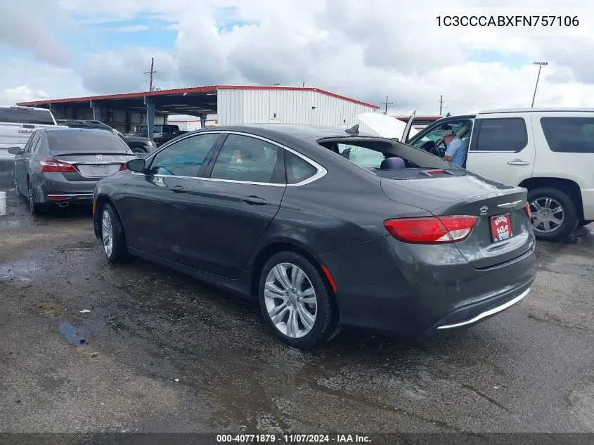 2015 Chrysler 200 Limited VIN: 1C3CCCABXFN757106 Lot: 40771879